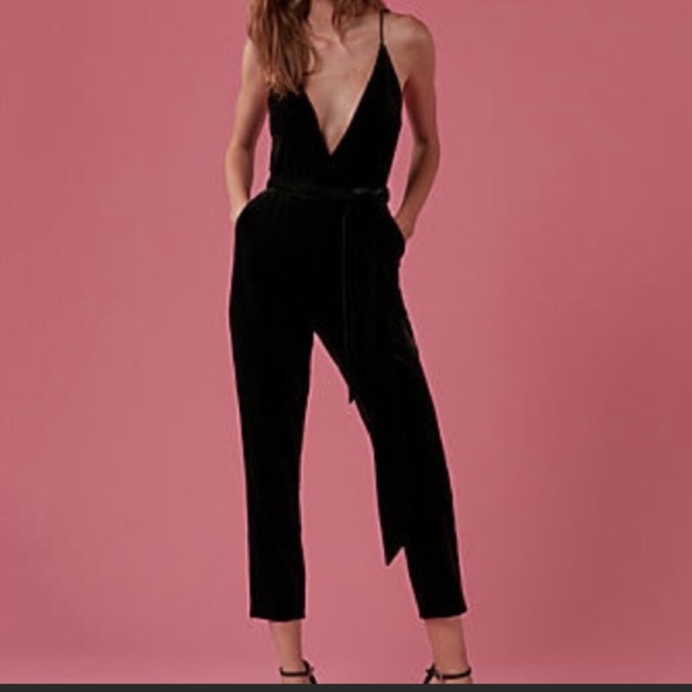 Velvet V-Neck Cami Jumpsuit size 0